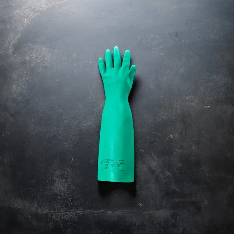 Chemicals Gloves XL 18 IN Green 22MIL Nitrile Rubber Chemical Resistant 1 Count/Pack 12 Packs/Case 12 Count/Case