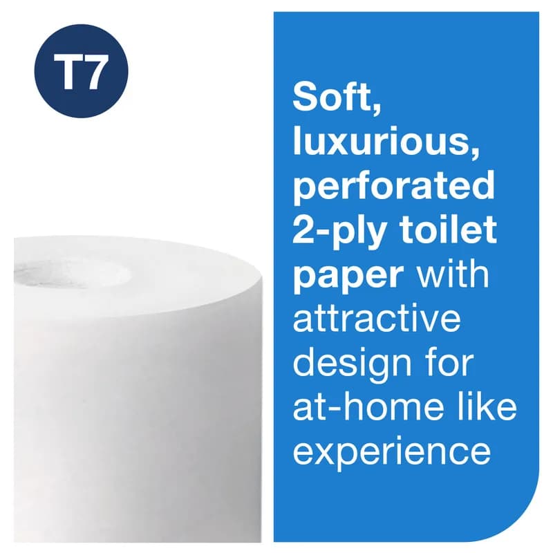Tork OptiServe® Toilet Paper & Tissue Roll T7 4X3.66 IN 250 FT 2PLY White Embossed Coreless Refill 750 Sheets/Roll