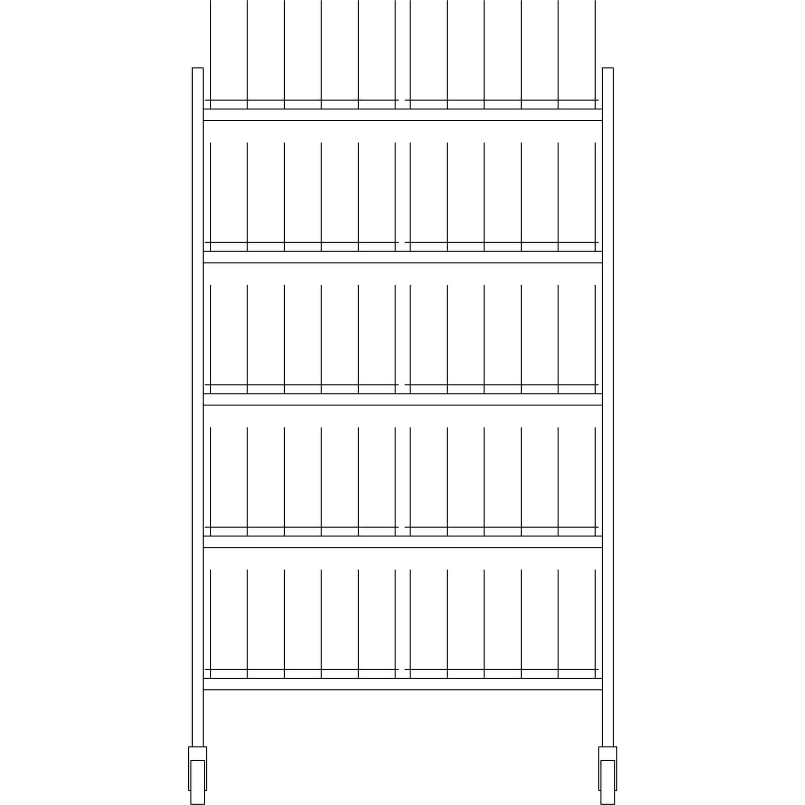Dinex® Drying and Storage Cart 40X20.25X73 IN Stainless Steel 2/Case