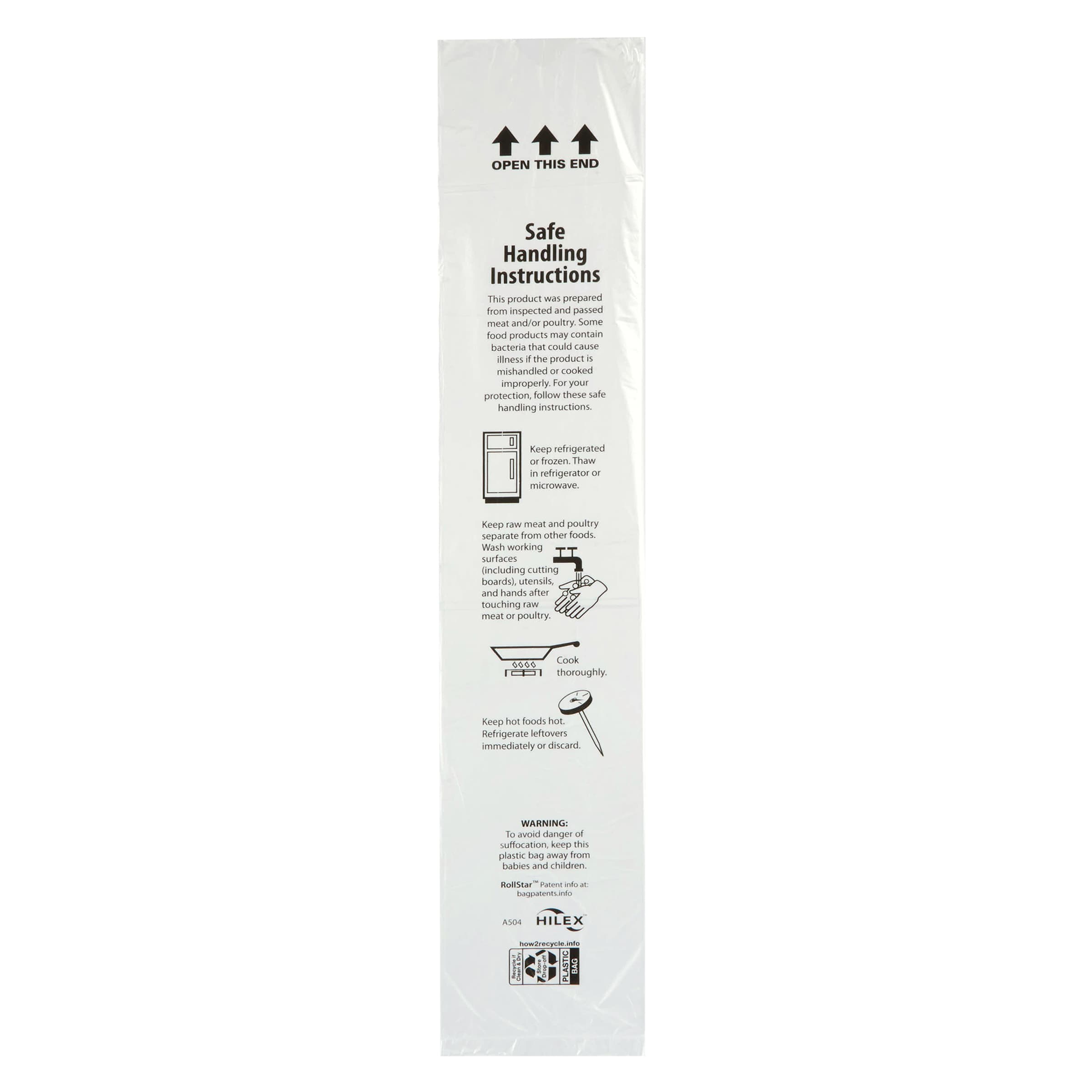 Hilex® Meat Bag 15X20 IN Plastic 8MIC Clear Safe Handling 3000/Case