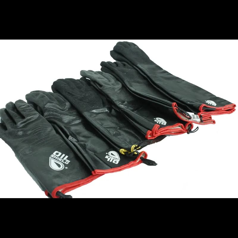 Hot Oil Gloves Mens Large (LG) 18 IN Black Neoprene Elbow-Length Antimicrobial Rough Finish 1/Pair