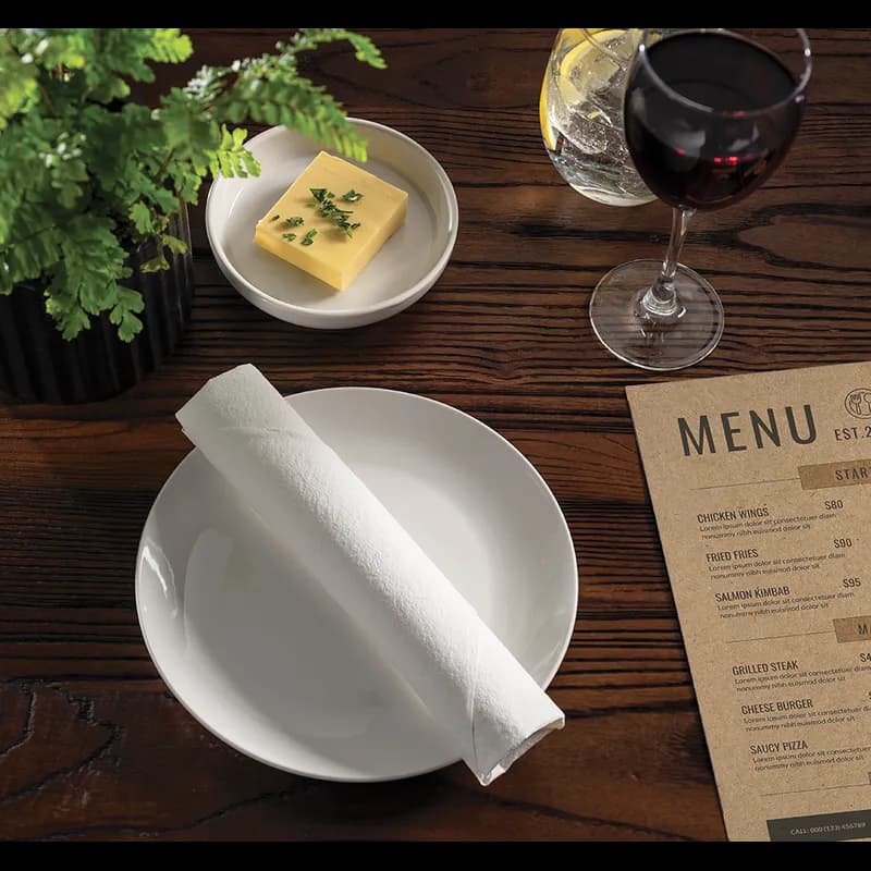 Dinner Napkins 16X16 IN White DRC Airlaid Paper Flat Pack 1200/Case