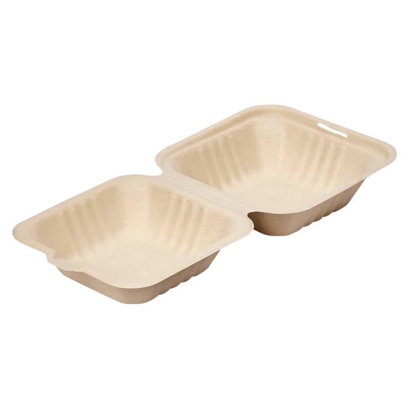 Victoria Bay Take-Out Container Hinged 6X6 IN Plant Fiber Brown Square 400/Case