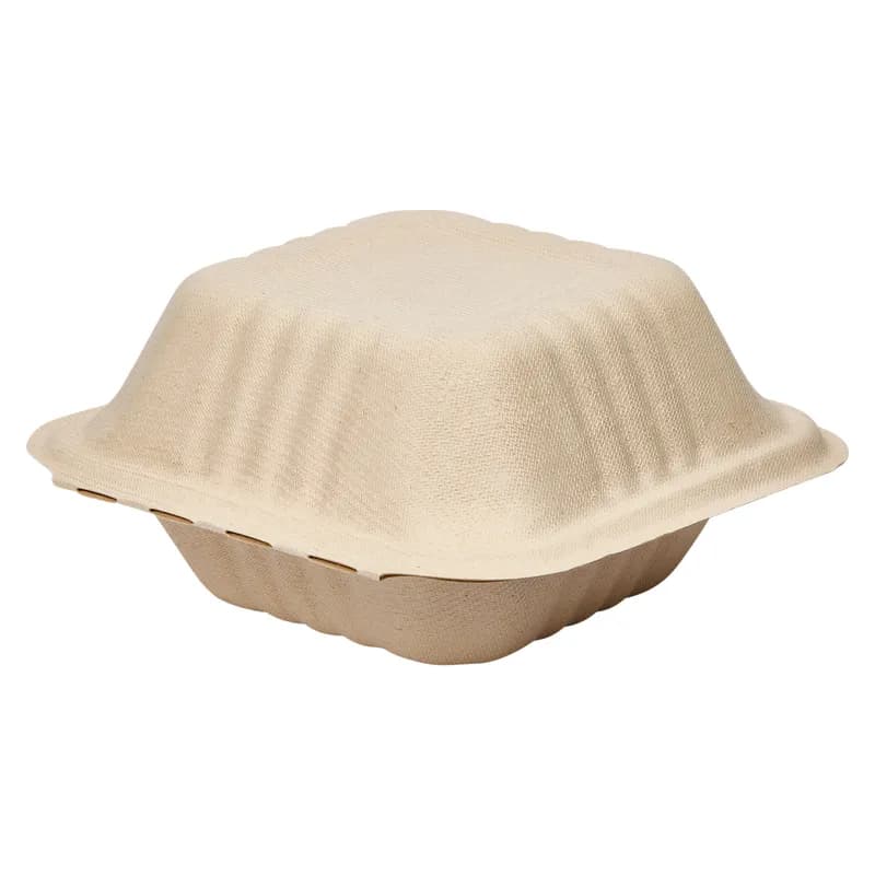 Victoria Bay Take-Out Container Hinged 6X6 IN Plant Fiber Brown Square 400/Case