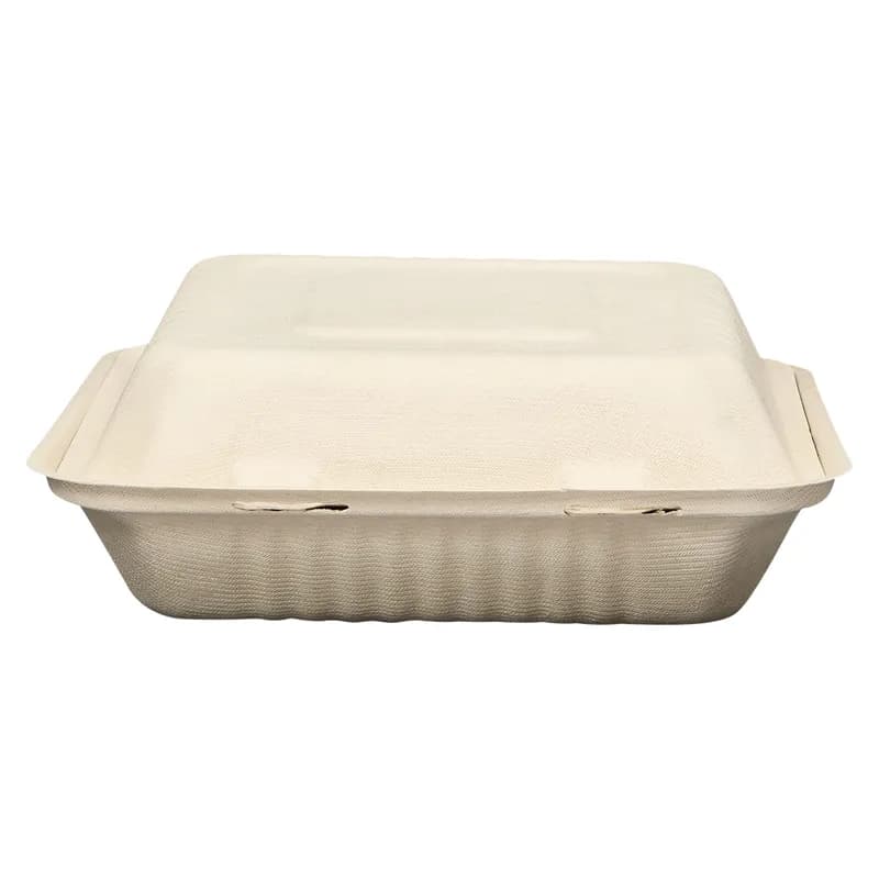 Victoria Bay Take-Out Container Hinged 9X9 IN Plant Fiber Brown Square 200/Case