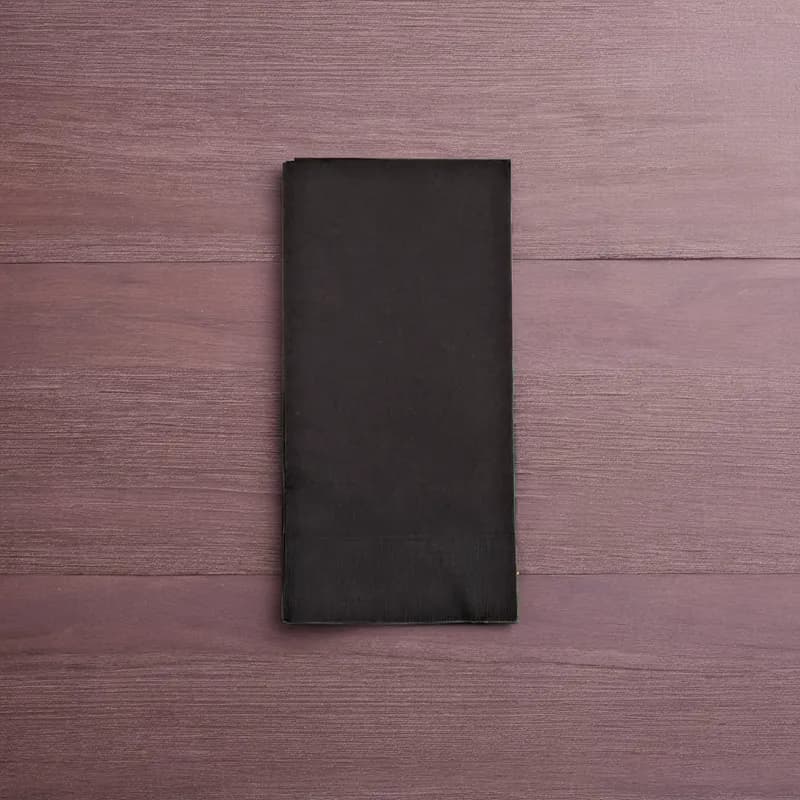 Dinner Napkins 15X17 IN Black Paper 2PLY 1/8 Fold 1000/Case