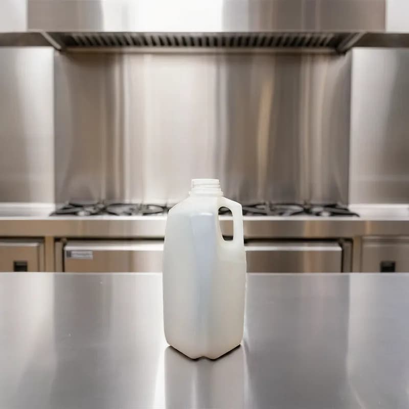 Juice Bottle 0.5 GAL HDPE Natural Plain Square With Handle 108/Case