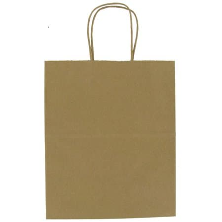 Shopper Bag 10X6.75X12 IN Kraft Paper 60# Kraft Bistro With Handle 250/Case
