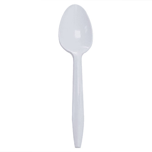 Teaspoon PP White Medium Weight 100 Count/Bag 10 Bags/Case 1000 Count/Case
