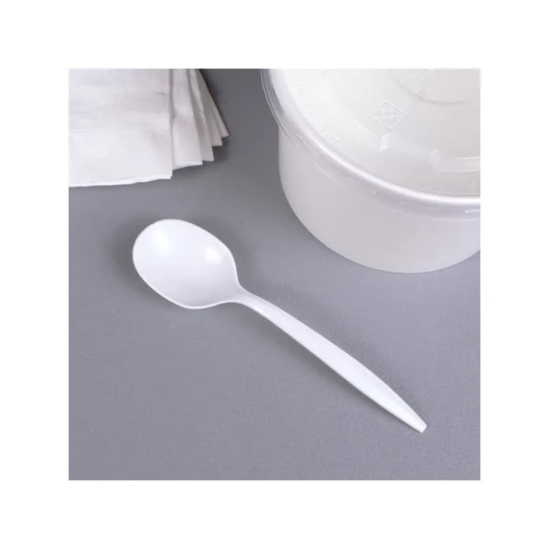 Karat® Soup Spoon PP White Medium Weight 1000/Case