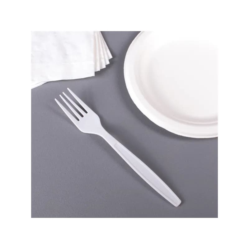 Karat® Fork PP White Extra Heavy 100 Count/Bag 10 Bags/Case 1000 Count/Case