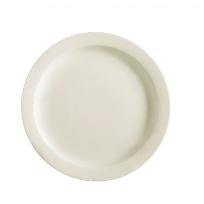 Plate 7.25 IN Stoneware American White Narrow Rim Dishwasher Safe Dual Ovenable 36/Case