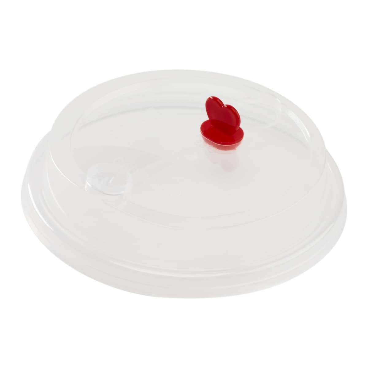 Karat® Lid Dome 90MM Plastic Clear For 16-24 OZ Cup With Red Stopper Sip Through 1000/Case