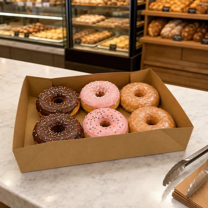 #1 Donut Tray 13.5X9X3 IN Kraft No Hole 200/Case