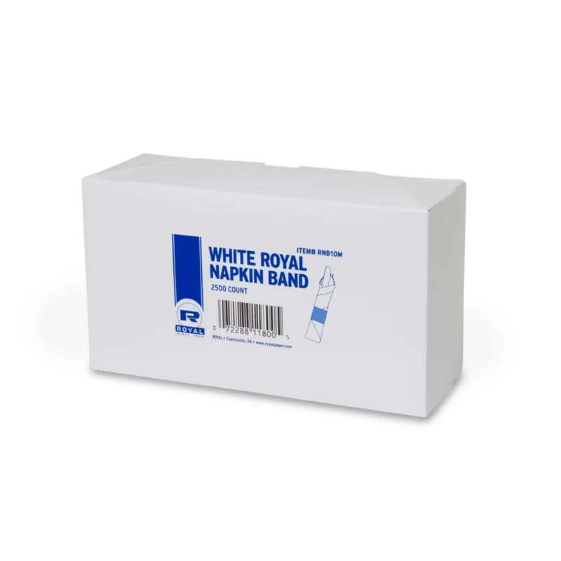 Napkin Bands 4.5X1.5 IN White Paper 2500 Count/Pack 4 Packs/Case 10000 Count/Case