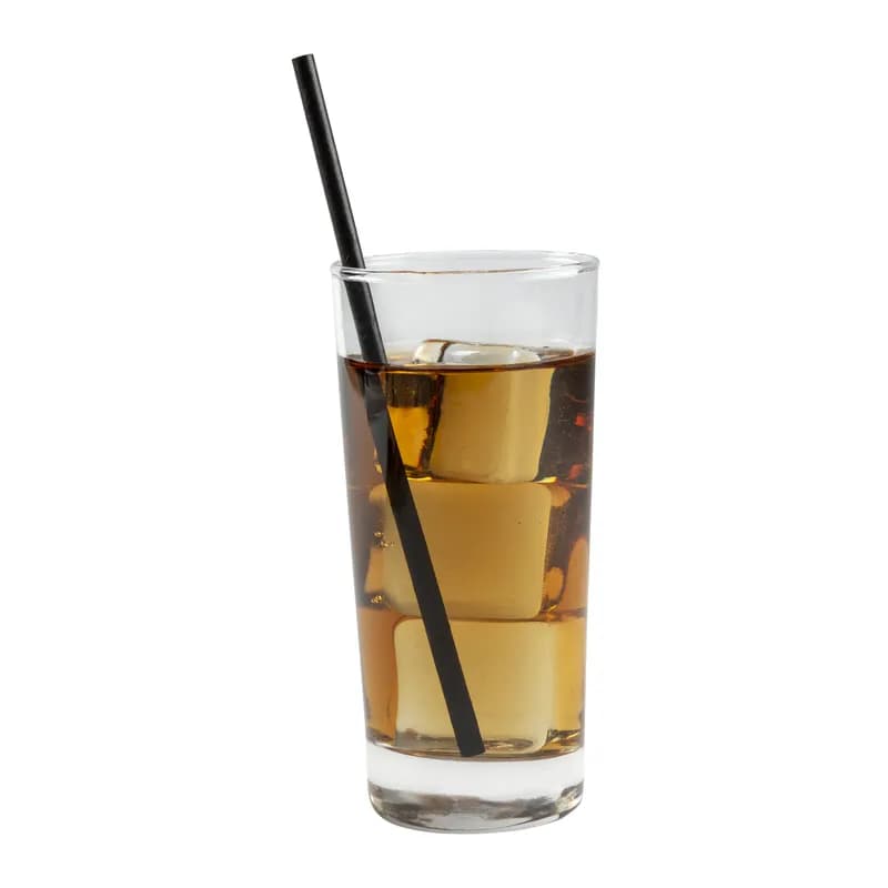 PrimeWare® Jumbo Straw 7.75 IN Paper Black Unwrapped 500 Count/Pack 8 Packs/Case 4000 Count/Case