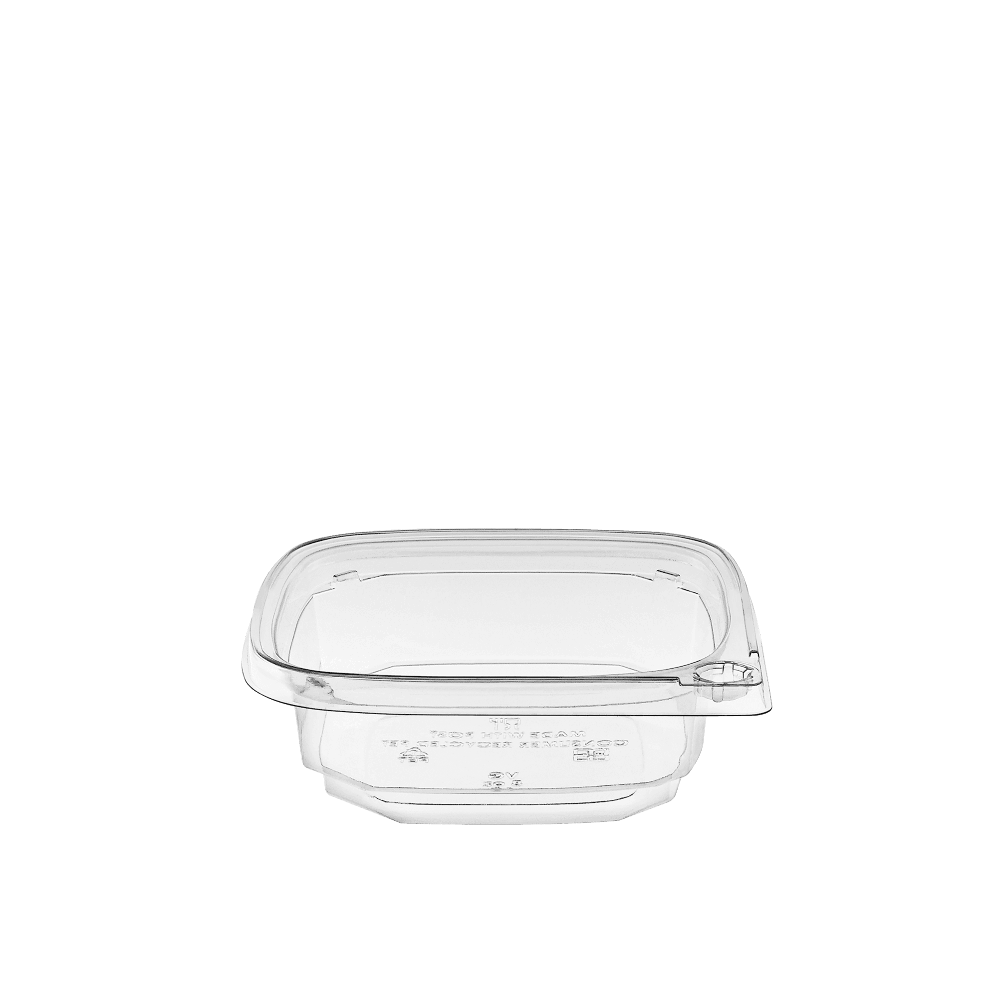 Deli Container Base 8 OZ PET Clear Square Tamper-Evident 500/Case