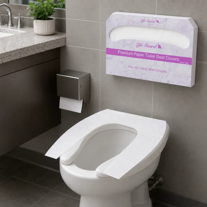 Toilet Seat Cover 14.5X17 IN Virgin Pulp White Half-Fold 250 Count/Pack 4 Packs/Case 1000 Count/Case