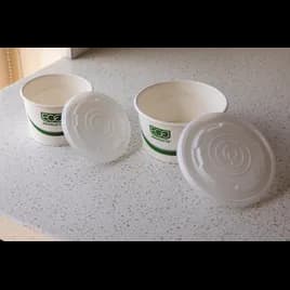 Ecolid® Lid Flat PLA Clear Round For 12-16-32 OZ Soup Cup 500/Case