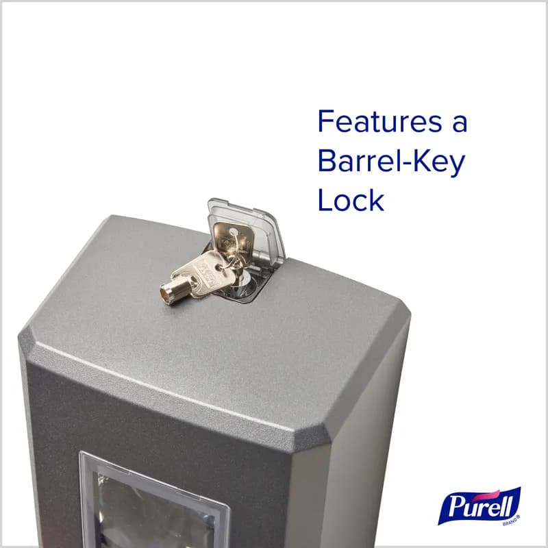 Purell® Hand Sanitizer Dispenser 1250 mL Black Resin Wall Mount Push Lever Weatherproof Lockable For CS4 AWD 1/Each