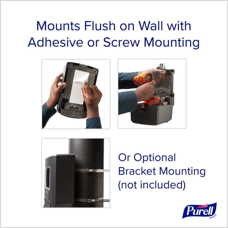Purell® Hand Sanitizer Dispenser 1250 mL Black Resin Wall Mount Push Lever Weatherproof Lockable For CS4 AWD 1/Each