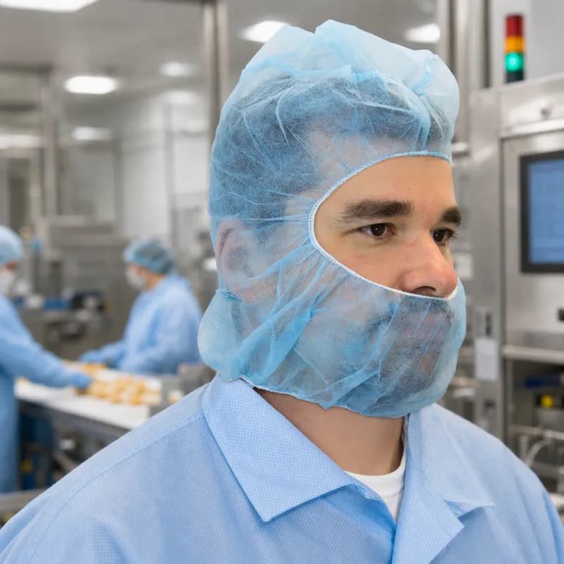 Hood Hairnet OS Blue Spunbond Polypropylene Full 1000/Case
