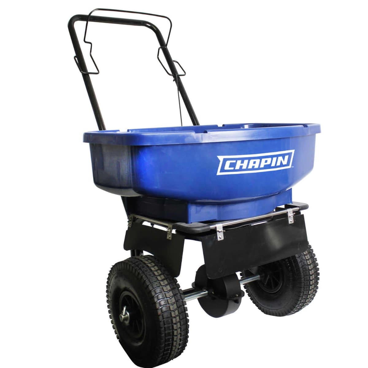Salt & Ice Melt Spreader 80 LB Blue Pneumatic Tires 1/Each