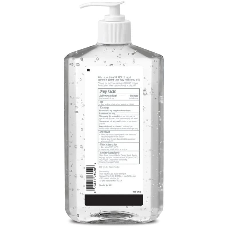 Purell® Hand Sanitizer Pump Bottle 20 OZ 2.01X3.66X8.2 IN Clean Scent 1/Each