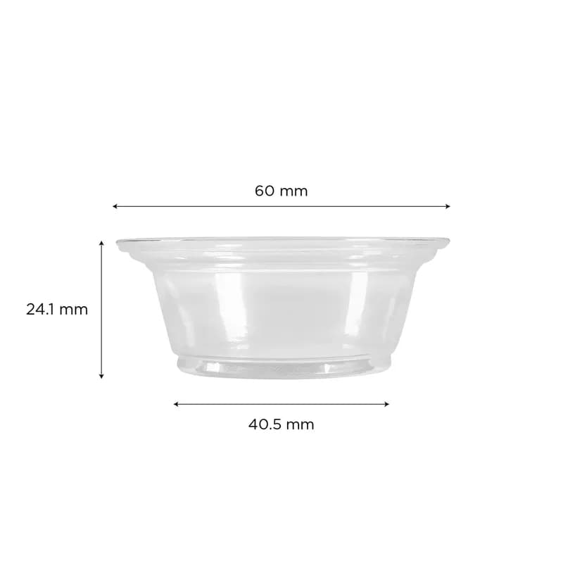 Souffle & Portion Cup 1 OZ PET Clear Squat 2500/Case