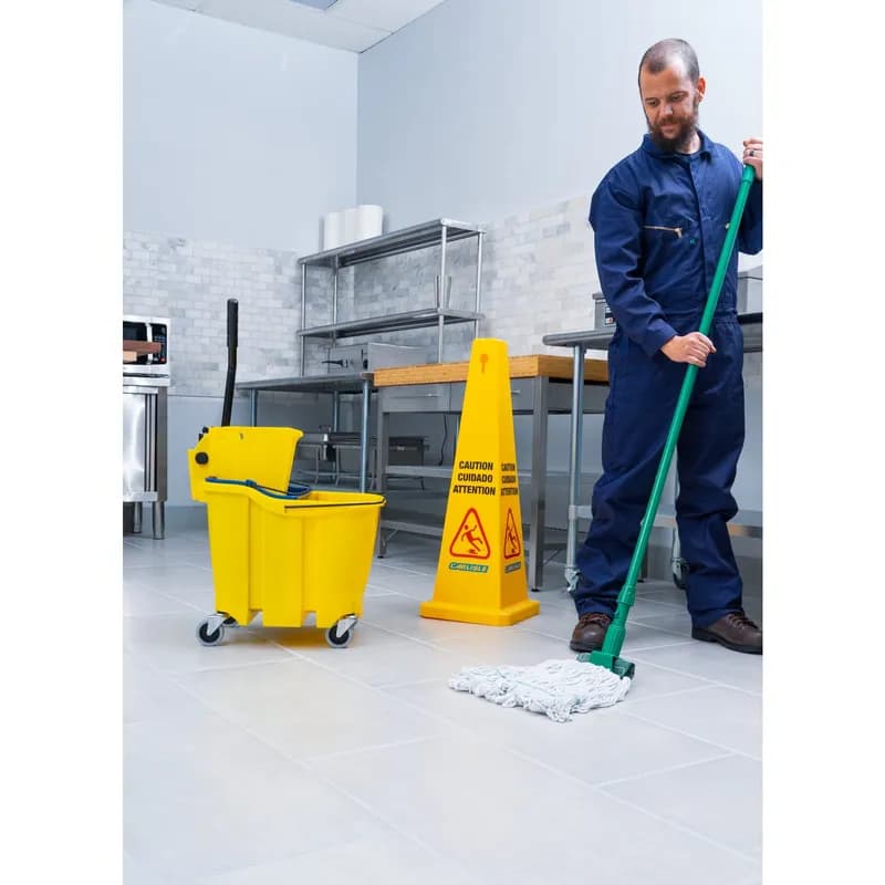 Mop Bucket & Wringer 35 QT PP Side Press Dirty Water 1/Each