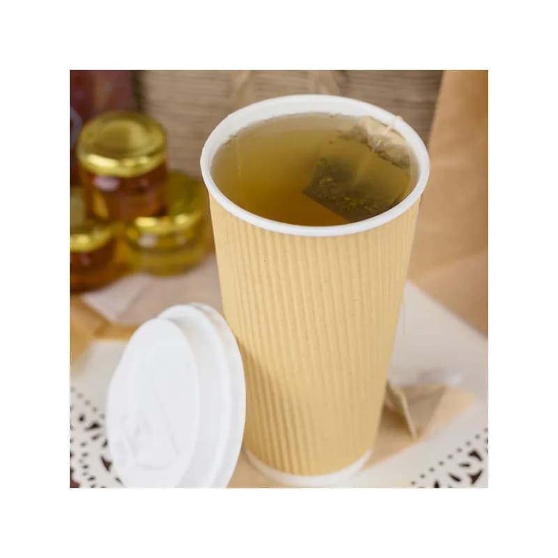 Karat® Hot Cup Ripple 20 OZ Paper Kraft 90MM 500/Case
