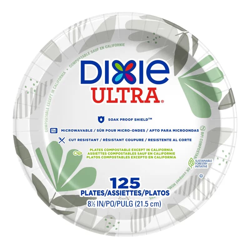Dixie® Ultra Plate 8.5 IN Paper Multicolor Pathways Extra Heavy 125/Pack