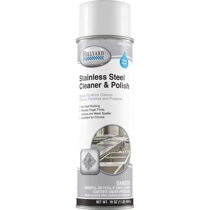 Lemon Stainless Steel Cleaner & Polish 16 FLOZ Aerosol Water-Based 12/Case