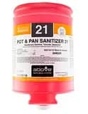 21 Fragrance Free Pot & Pan Sanitizer 1 GAL Liquid No Rinse Quaternary 4/Case