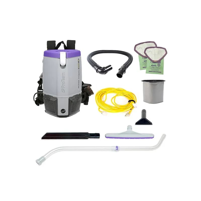 Super Coach Pro Backpack Vacuum 6 QT With 50FT Cord With Xover Multi-Surface Telescoping Wand Tool Kit 1/Each