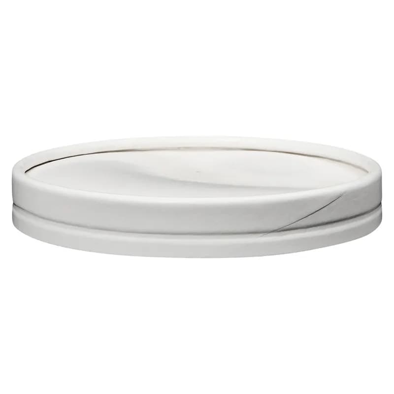 Victoria Bay Lid Flat Paperboard White Round For 16-32 OZ Squat Container Vented 500/Case