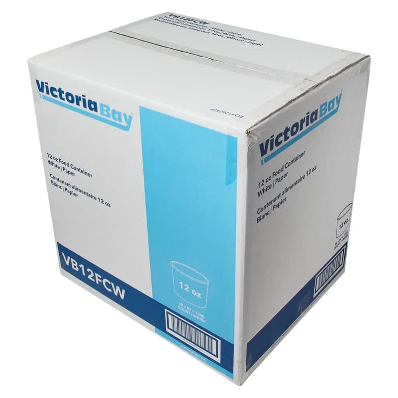Base de Recipiente para Alimentos Victoria Bay de Cartón Blanco, 12 oz, 1000 por Caja