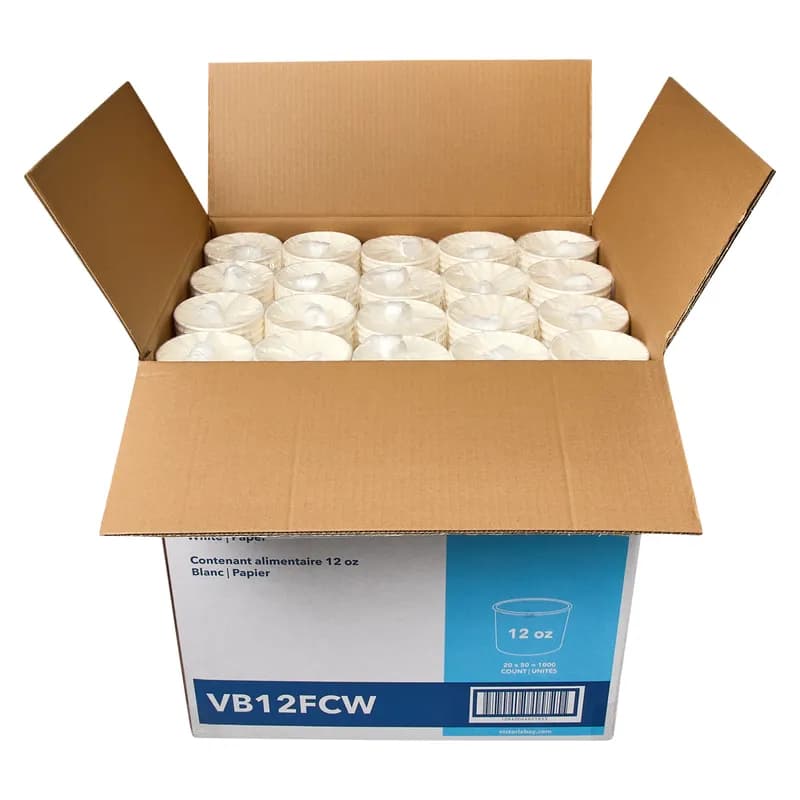 Base de Recipiente para Alimentos Victoria Bay de Cartón Blanco, 12 oz, 1000 por Caja