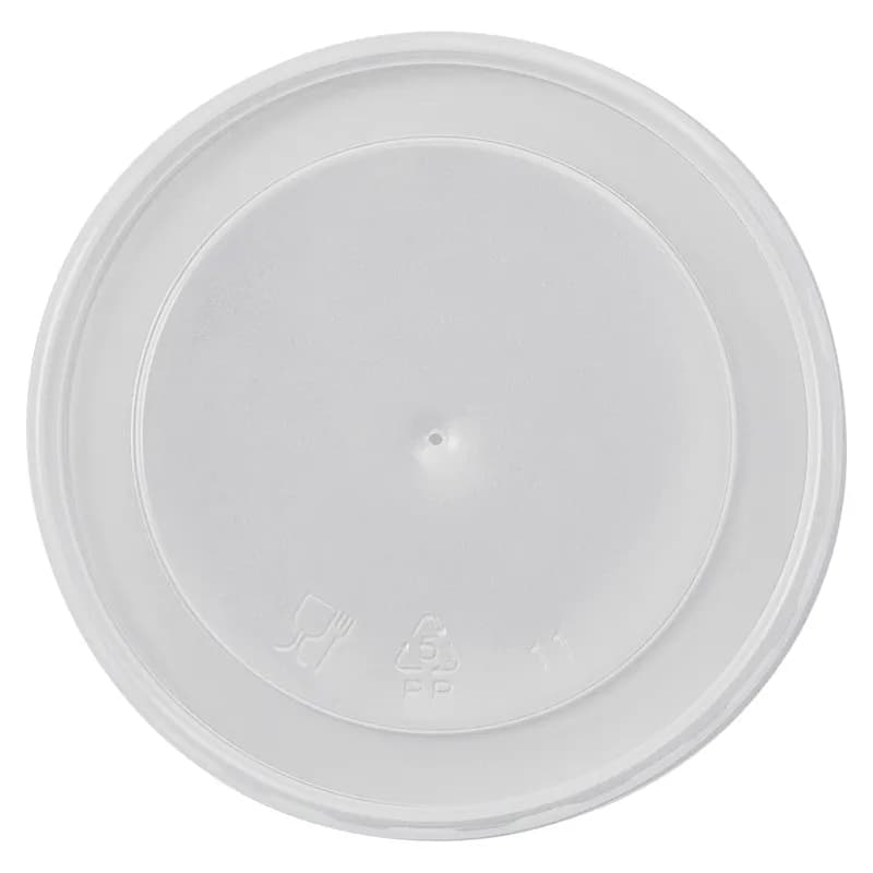 Victoria Bay Lid Flat PP Clear Round For 6-16 OZ Tall Container Vented 1000/Case