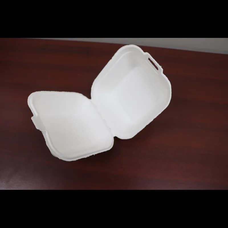 Victoria Bay Take-Out Container Hinged 6X6X3 IN Pulp Fiber White Square 200/Case