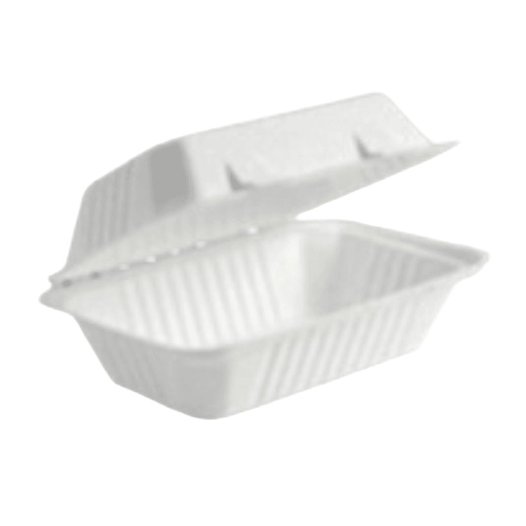 Victoria Bay Take-Out Container Hinged 9X6X3 IN Pulp Fiber White Rectangle 250/Case