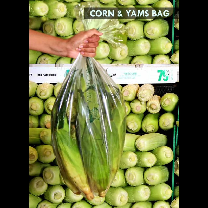 Pull-N-Pak® Corn Yam Bag Roll 15X24 IN Linear Low-Density Polyethylene (LLDPE) 0.6MIL Yellow 1260/Case