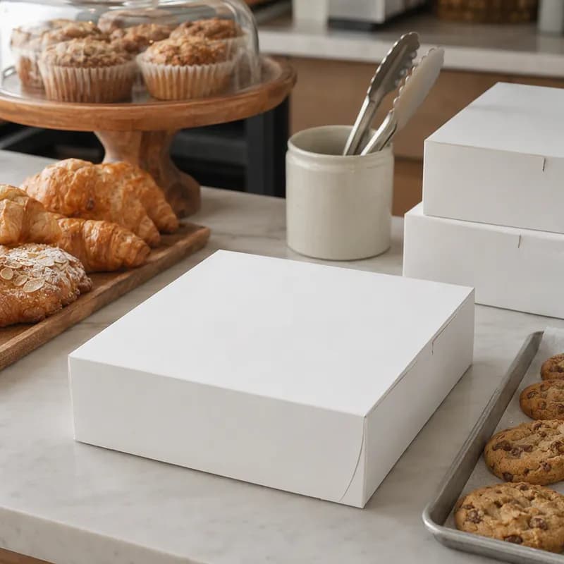 Bakery Box 9X9X2.5 IN White 250/Case