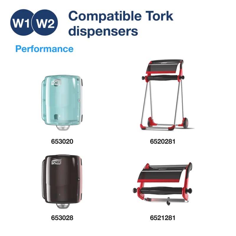 Tork Cleaning Wipe 13X9 IN 866.667 FT 2 Paper White Refill Centerfeed Multi-Purpose 800 Sheets/Roll 2 Rolls/Case