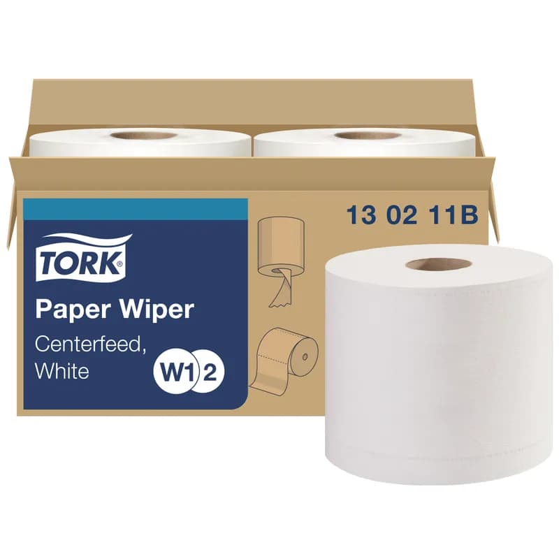 Tork Cleaning Wipe 13X9 IN 866.667 FT 2 Paper White Refill Centerfeed Multi-Purpose 800 Sheets/Roll 2 Rolls/Case
