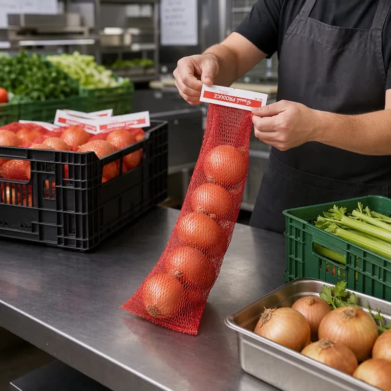 Produce Bag 17 IN Red Header Mesh & Net 1000/Case