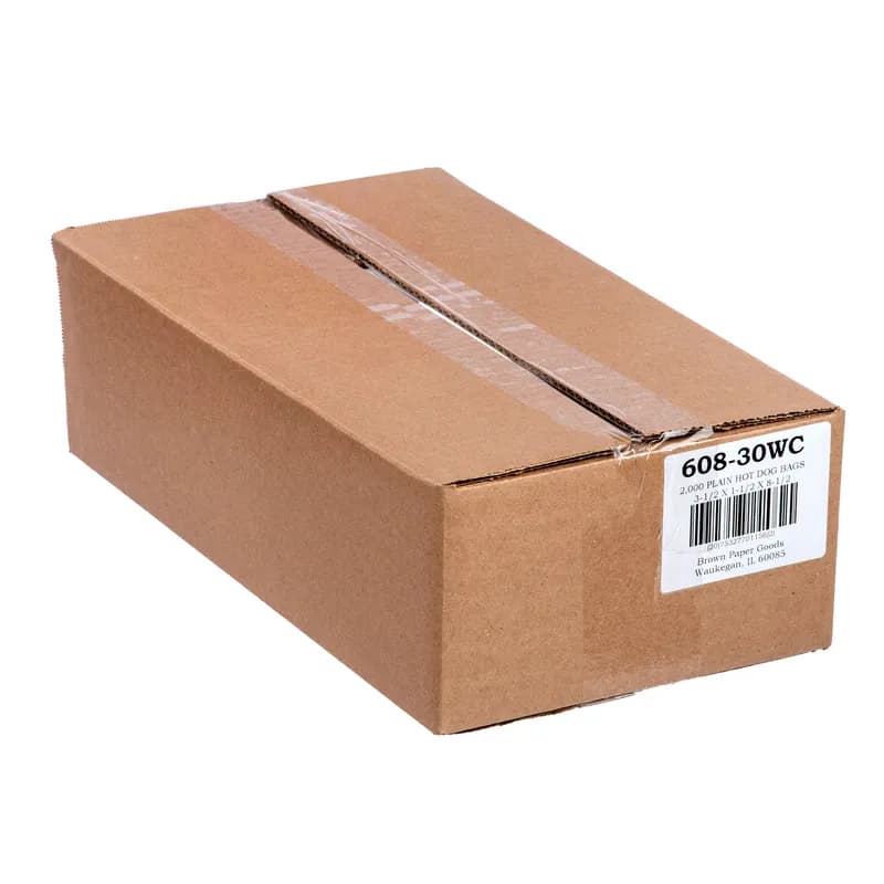 Hot Dog Bag 3.5X1.5X8.5 IN Paper White Plain 2000/Case