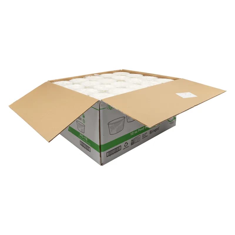 PrimeWare® Food Container 12 OZ Paper PLA Brown 25 Count/Pack 20 Packs/Case 500 Count/Case