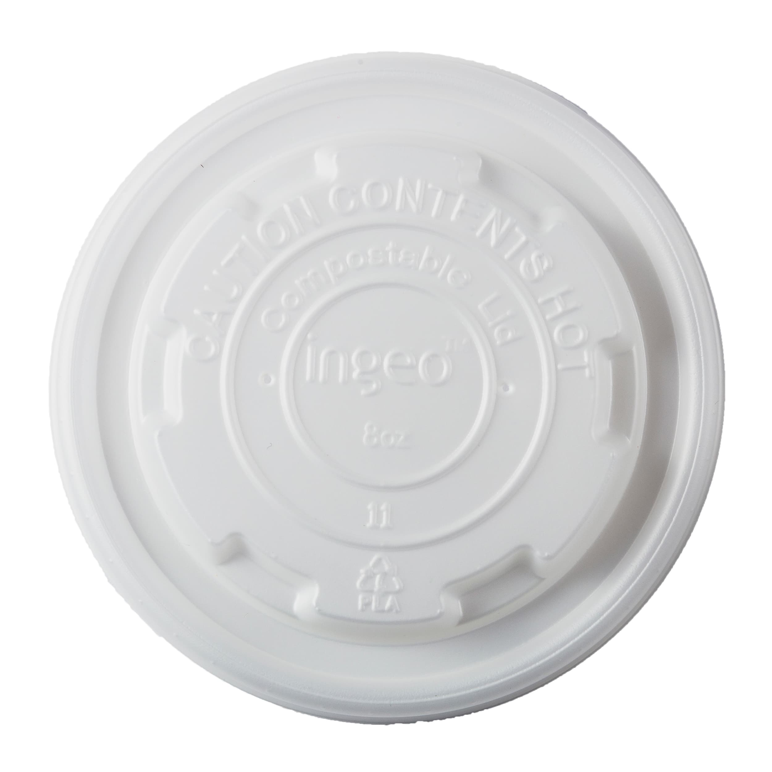 PrimeWare® Lid CPLA White For 8 OZ PLA Cup Freezer Safe 50 Count/Pack 20 Packs/Case 1000 Count/Case