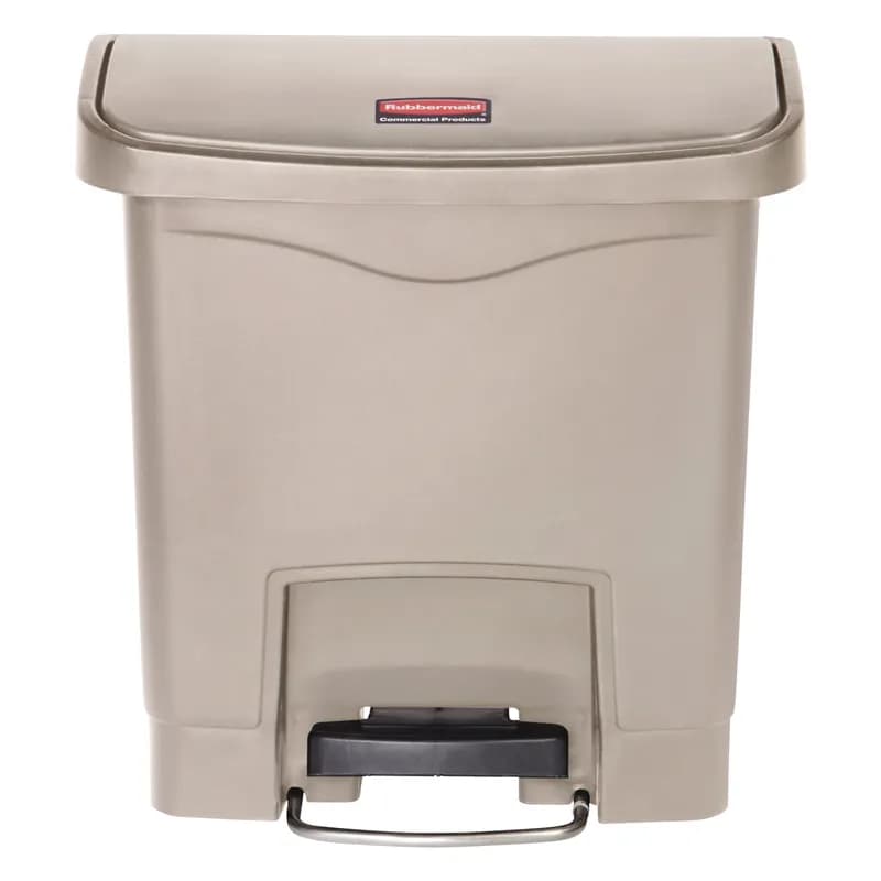 Slim Jim® Trash Can 4 GAL 15 L Beige Resin Step-On Front Step 1/Each